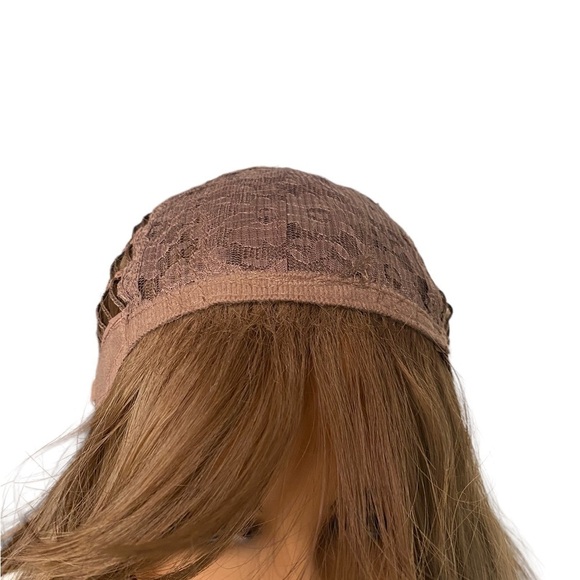 26 Inch Natural Medium dark Ash Blonde Wavy wig with bangs  for daily use - Picture 8 of 11